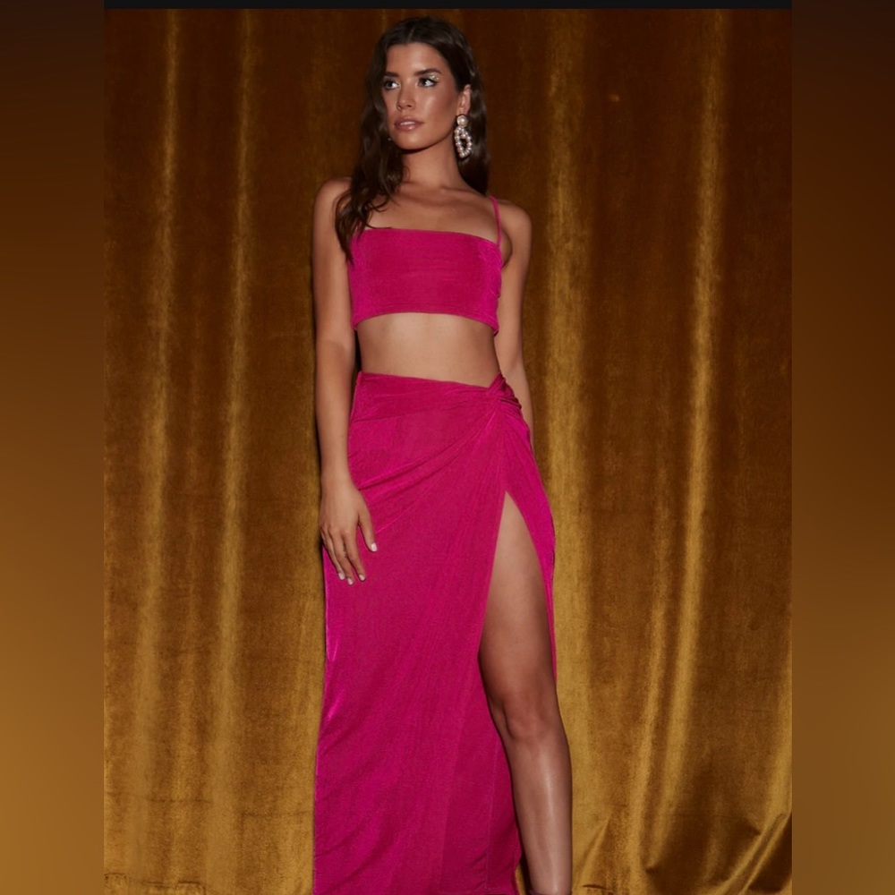 Fuchsia Crop and Maxi Set - Size Small